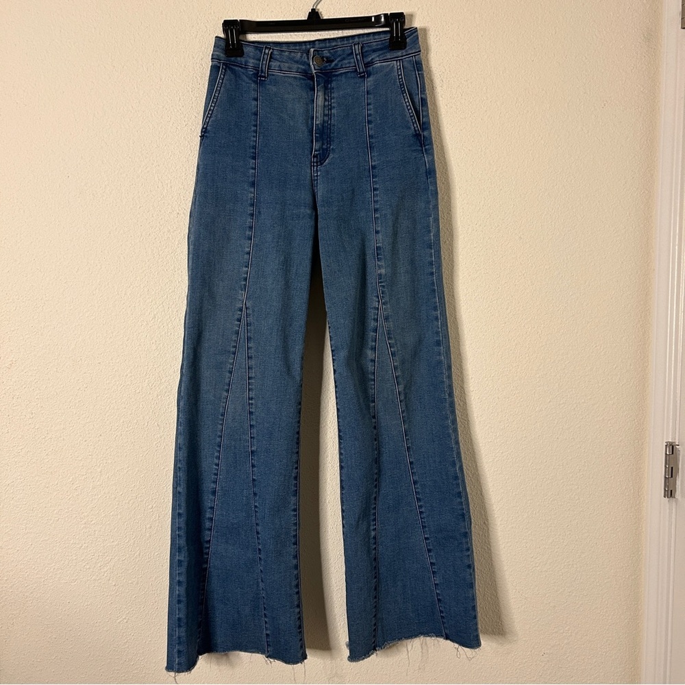 Wide Leg Boho Hippie Western Festival Concert Jeans Women’s 27 waist Stretchy